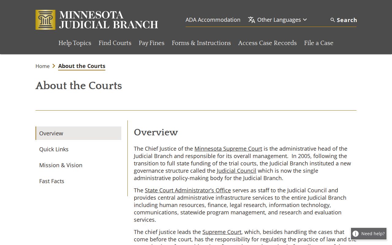 Roseau County court docket access through Minnesota Judicial Branch information