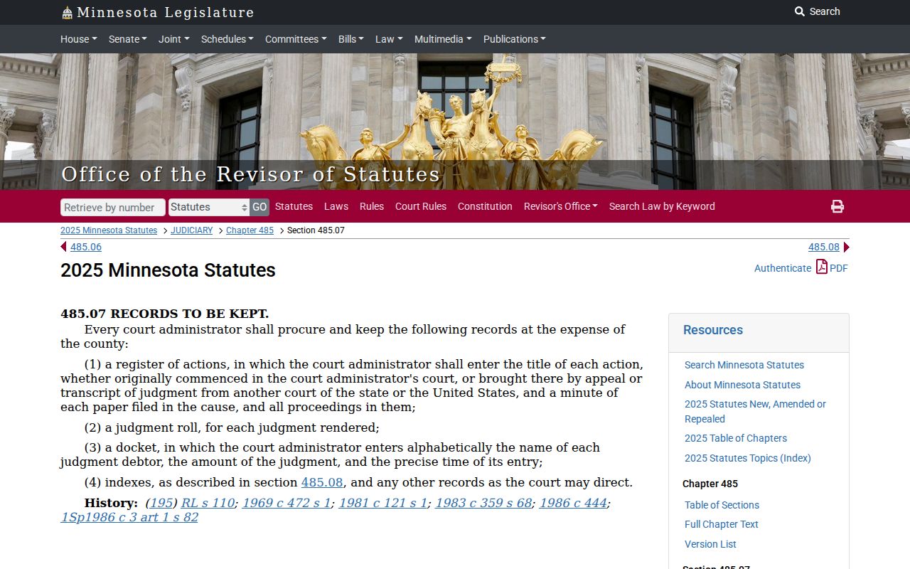 Greenbush court docket Minnesota Register of Actions public records statute