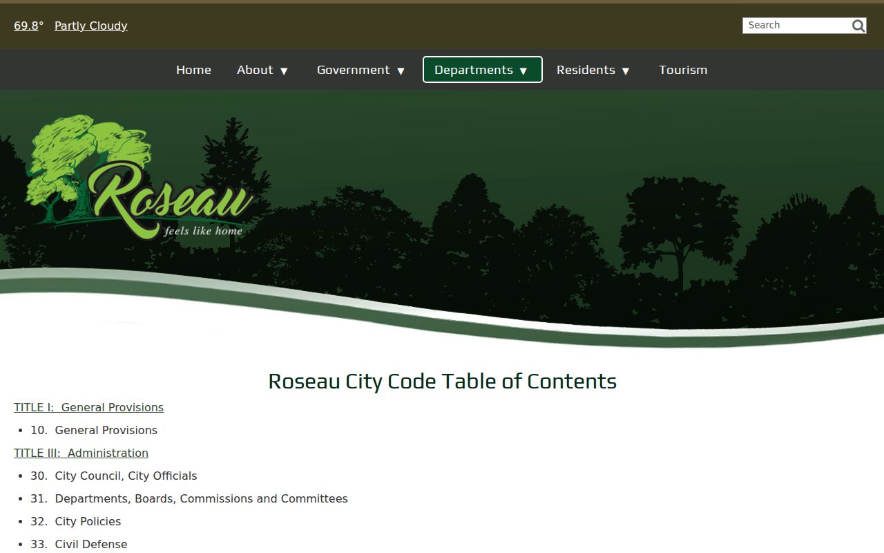 Roseau court docket city code source