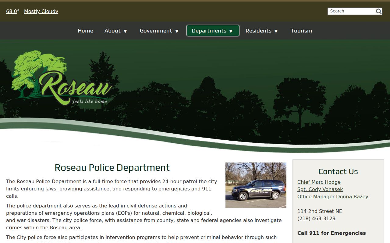 Roseau traffic court docket police source