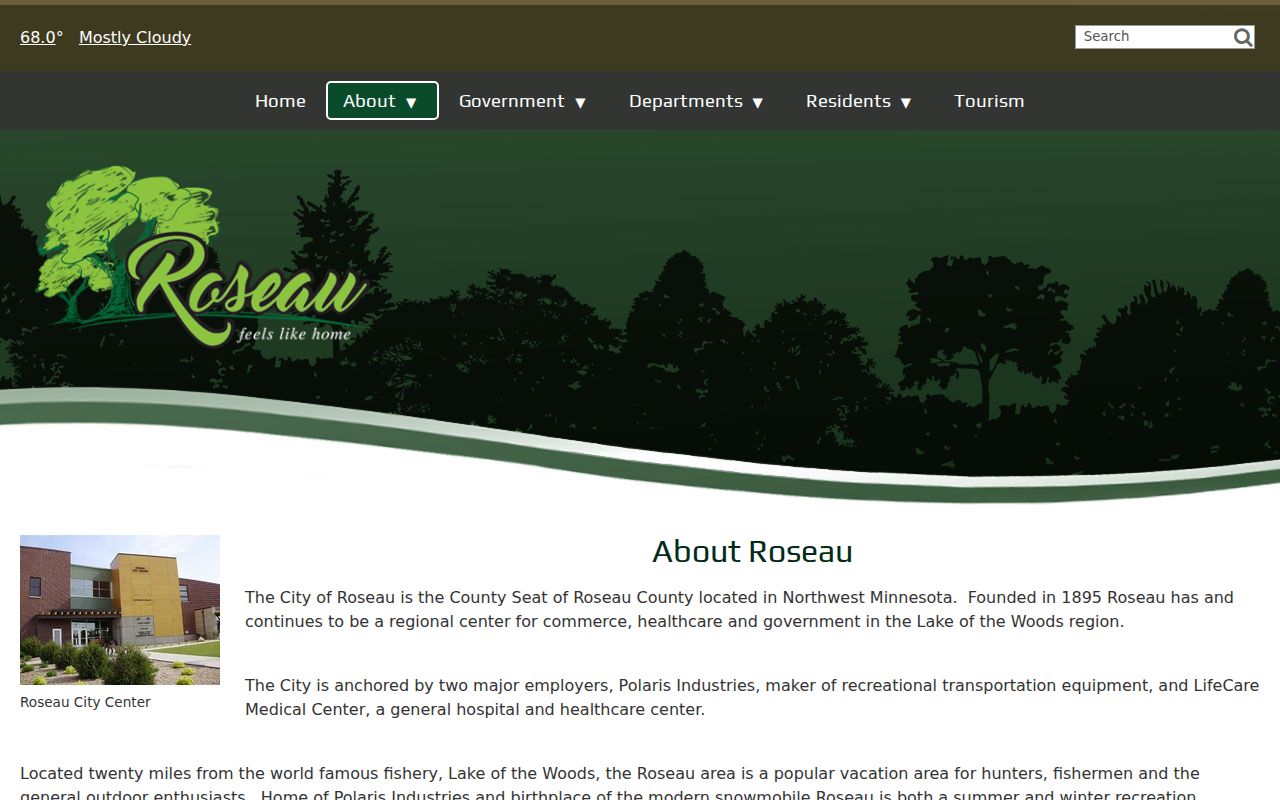 Roseau court docket city history source
